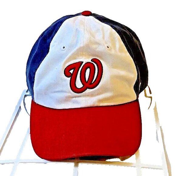'47 Brand Washington Nationals Strapback Dad Hat/Cap Red/White/Blue MLB - Picture 1 of 8